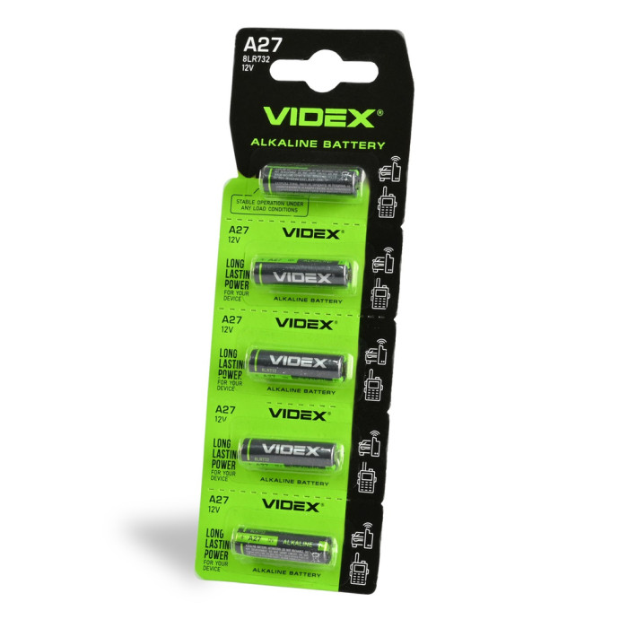 Батарейки щелочные Videx А 27 5pcs BLISTER CARD  