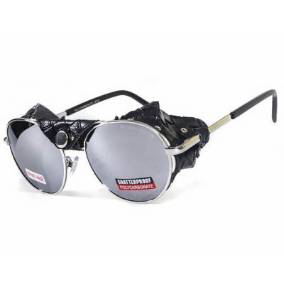 Очки Global Vision Aviator-5 (silver mirror) зеркальные черные