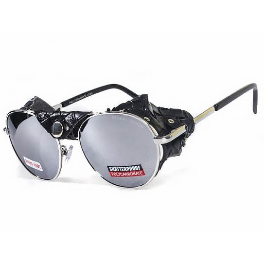 Очки Global Vision Aviator-5 (silver mirror) зеркальные черные  