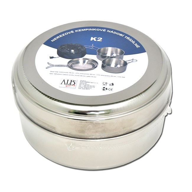 Набор туристической посуды Alb Forming 657 Camping Set St. Steel Crni 44487 3-Pcs +  