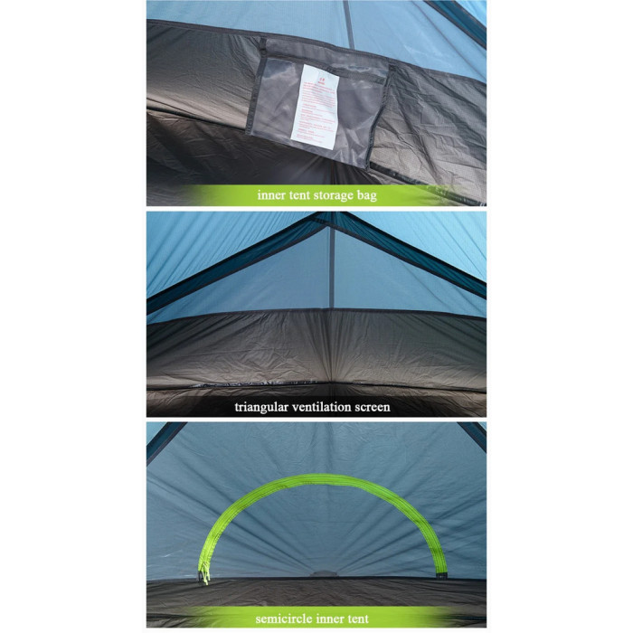 Палатка двухместная Naturehike Tagar NH17T180-J, темная голубая  