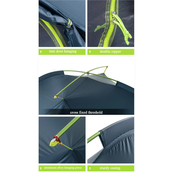 Палатка двухместная Naturehike Tagar NH17T180-J, темная голубая  