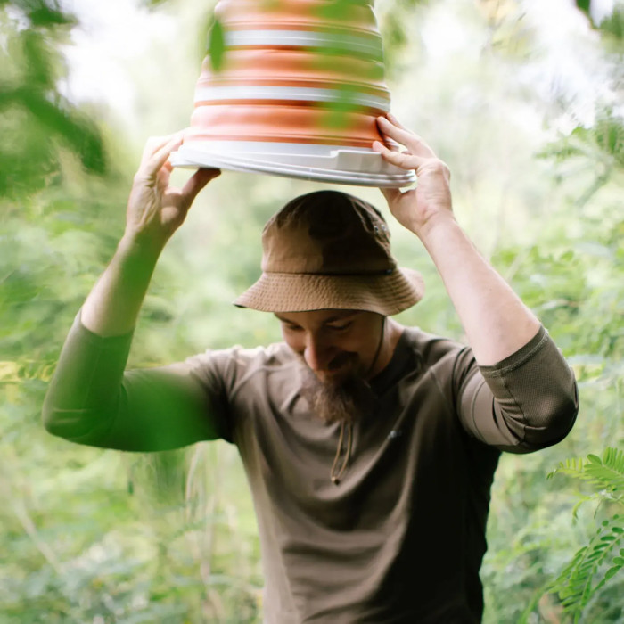 Ведро Tribe Water Bucket Lid 10 л силиконовое с крышкой T-FJ-0050, terracota  