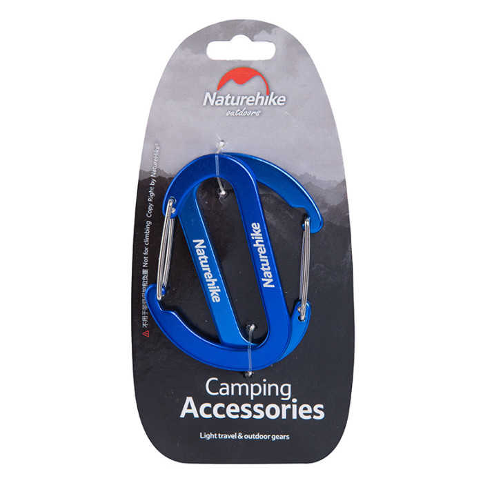 Карабин многофункциональный Naturehike 65 мм 2 pack синий  