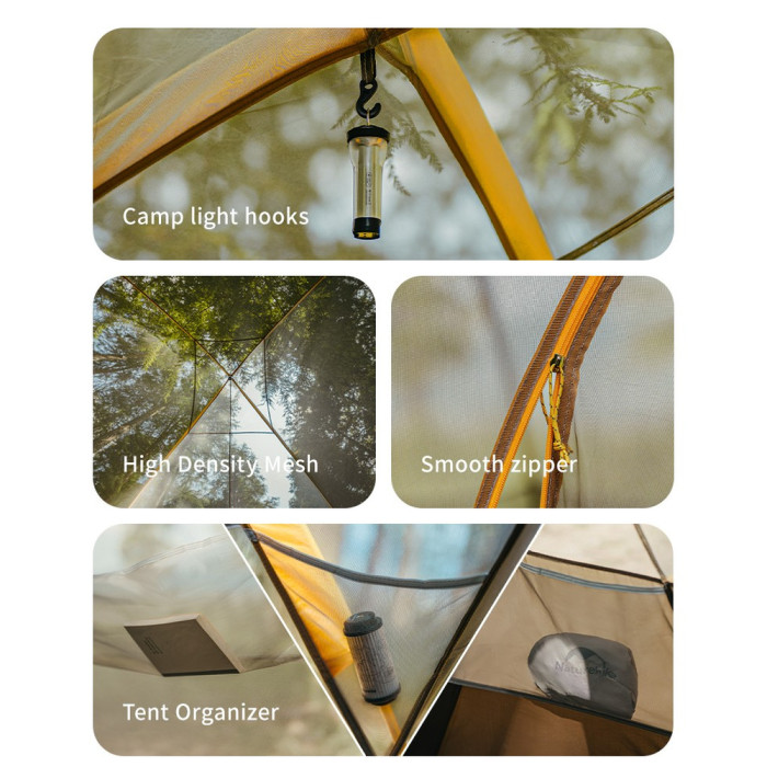 Палатка шестиместная Naturehike, KOTA 6, CNK2450WS031, 75D, светло-коричневая  