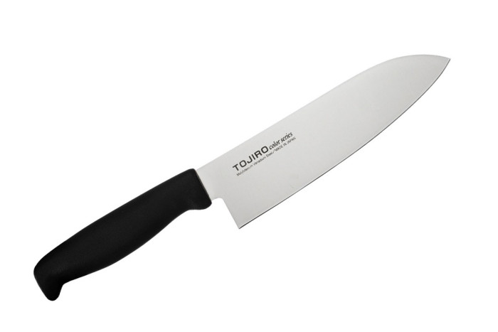 Нож кухонный Tojiro Color Molybdenum Vanadium Steel Santoku 170mm Black F-262BK  