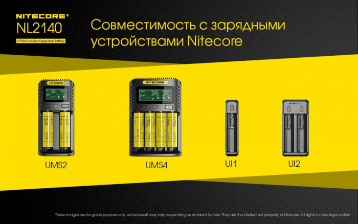 Аккумулятор Nitecore 21700 NL2140 3.6V 4000mAh, защищенный  