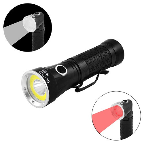 Фонарь Police 1822-T6+COB (white+red), 1x18650/3xAAA, поворот на 90º, магнит, ЗУ 220V/12V, Box  