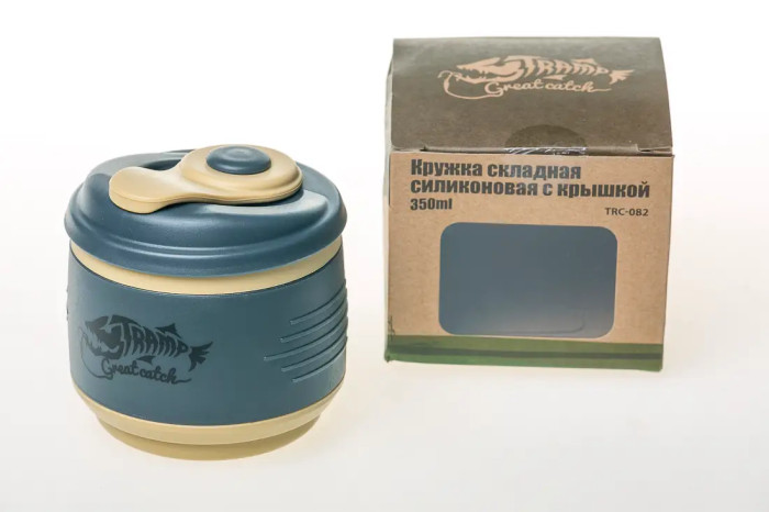 Кружка складная TRAMP силиконовая с крышкой 350мл UTRC-082, Песочный  