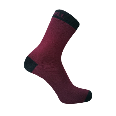 Водонепроницаемые носки DexShell Ultra Thin Crew, бордовый/черный, L