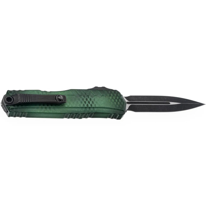 Нож Microtech Cypher II D/E - Green X-51 Handle - Tumbled Black Blade green  