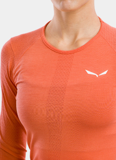 Термофутболка женская Salewa ZEBRU RESPONSIVE L/S ТЕЕ  - розовая, 46/40  