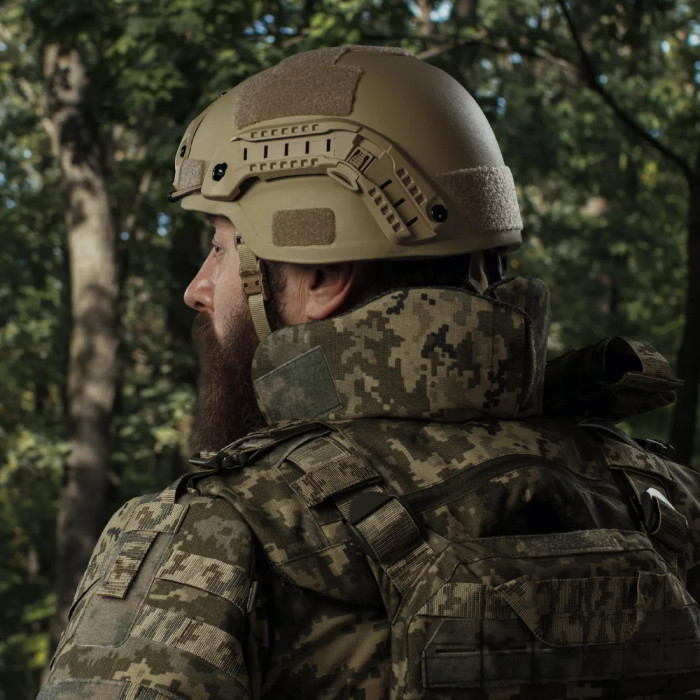 Шлем Ukrarmor Mich 2000. Уровень защиты NIJ IIIA Койот  