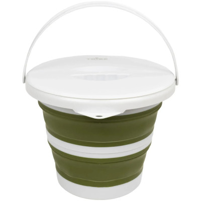 Ведро Tribe Water Bucket Lid 5 л силиконовое с крышкой T-FJ-0049, olive