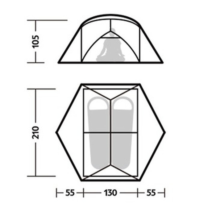 Палатка двухместная ультралегкая Naturehike Mongar UL CNK2550WS016, серая  