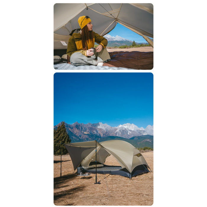 Палатка двухместная ультралегкая Naturehike Mongar UL CNK2550WS016, серая  