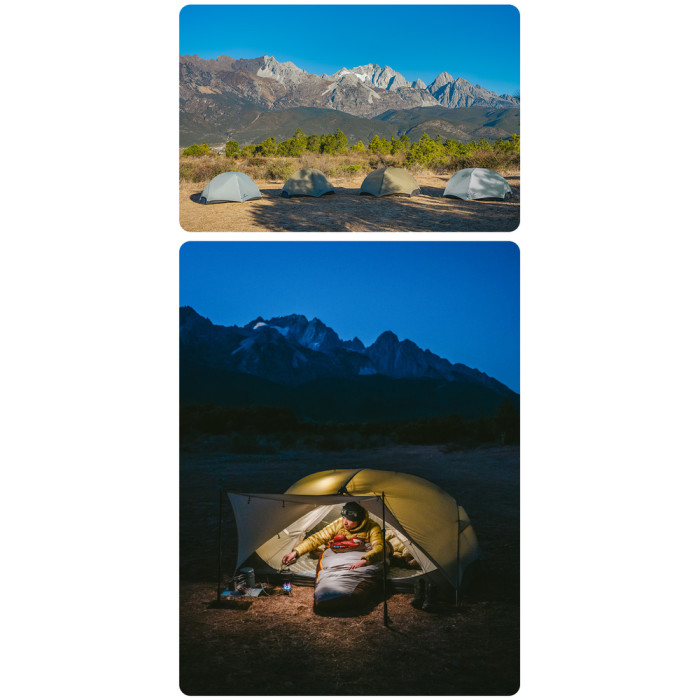 Палатка двухместная ультралегкая Naturehike Mongar UL CNK2550WS016, серая  