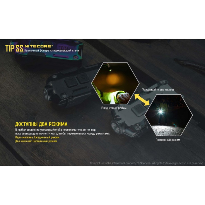 Фонарь- брелок Nitecore TIP SS, 360 люмен, стальной  