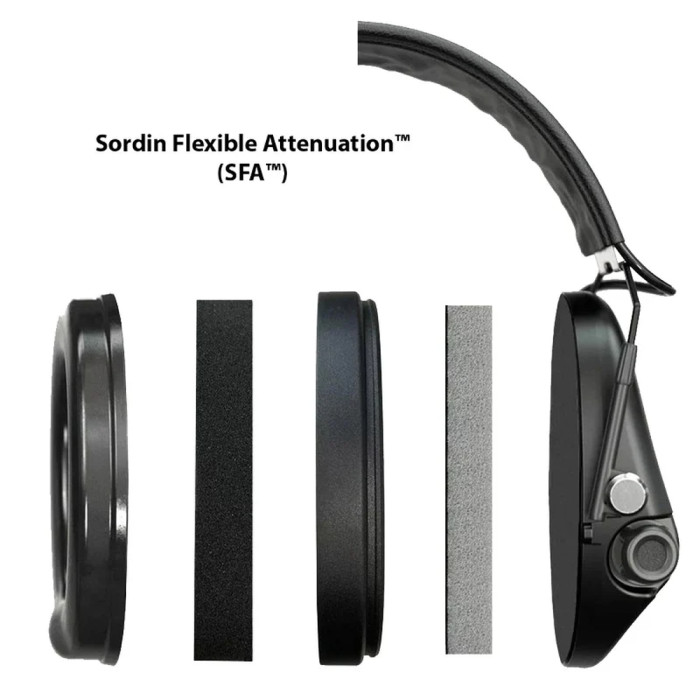 Активные наушники Sordin Supreme Pro-X SFA с кожаным оголовьем. Green  
