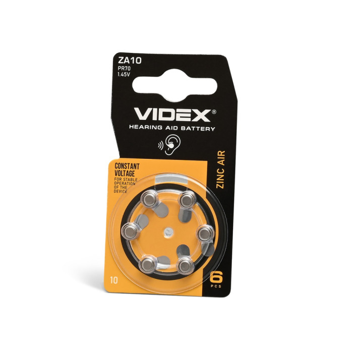 Батарейки воздушно-цинковые Videx ZA10 (PR70) BLISTER6  