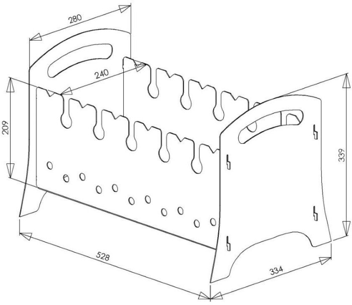 Мангал раскладной Кемпинг Поход, BQ-1559  