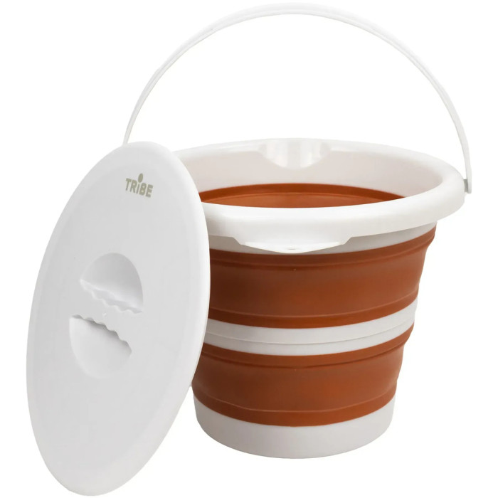 Ведро Tribe Water Bucket Lid 5 л силиконовое с крышкой T-FJ-0049, terracota  