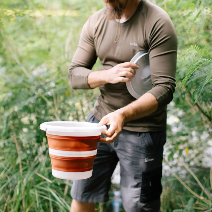 Ведро Tribe Water Bucket Lid 5 л силиконовое с крышкой T-FJ-0049, terracota  