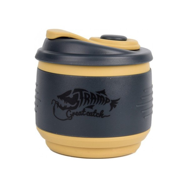 Кружка складная силиконовая с крышкой Tramp TRC-082-black  