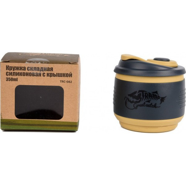 Кружка складная силиконовая с крышкой Tramp TRC-082-black  
