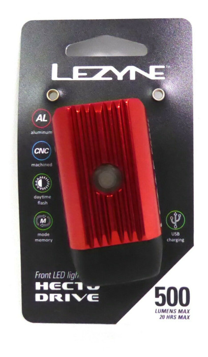 Фара передняя Lezyne HECTO DRIVE 500XL 500 люменов Y13 красная  