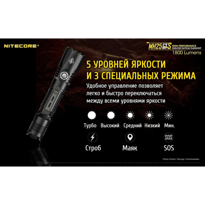 Карманный фонарь Nitecore MH25GTS, 1800 люмен  