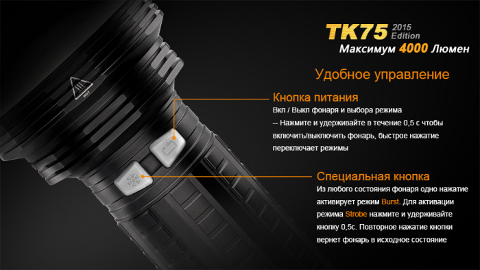 Тактический фонарь Fenix TK75 (2015) Cree XM-L2 (U2)  