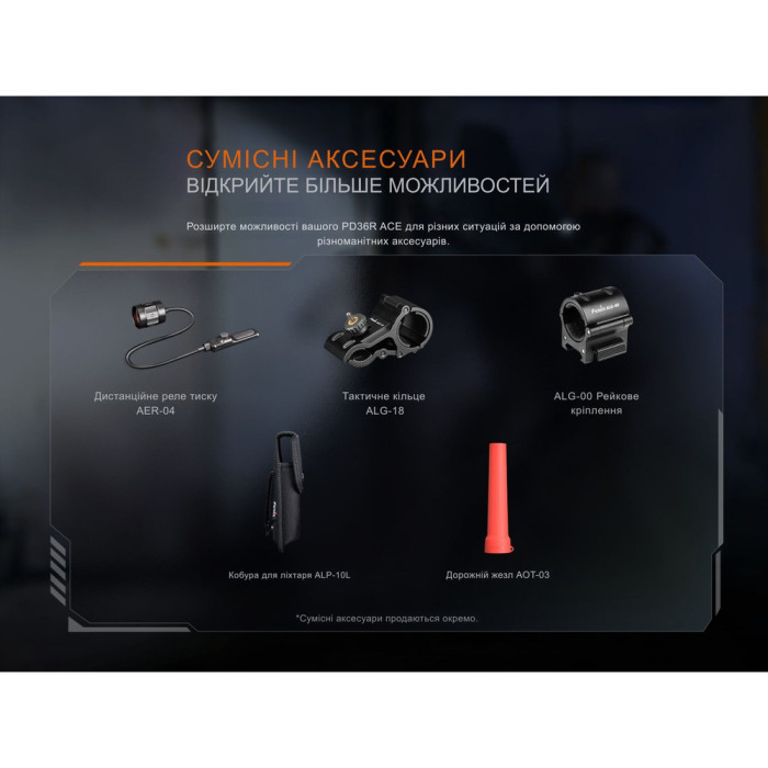 Фонарь тактический ручной Fenix PD36R ACE 3000 лм  