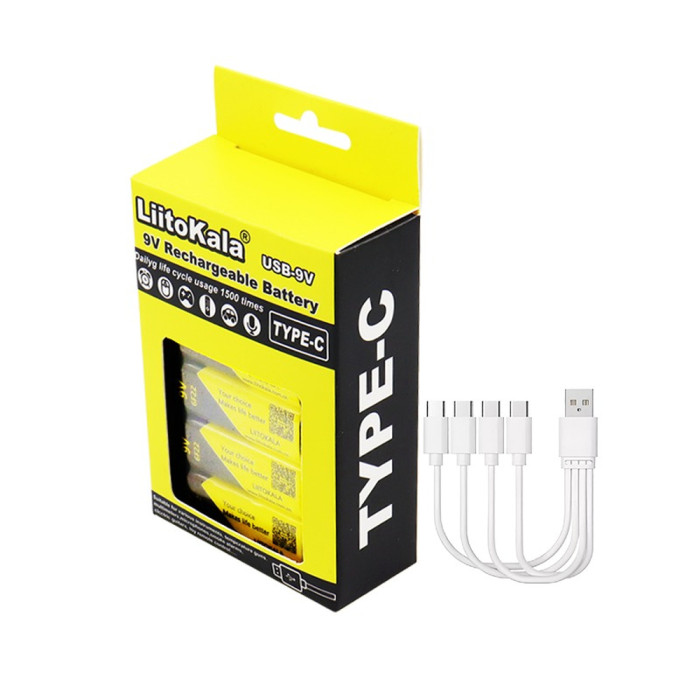 Аккумулятор LiitoKala Lii-USB-9V Type-C 1100mah  