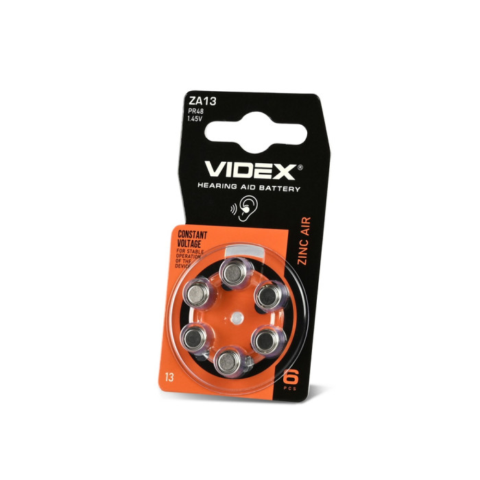 Батарейки воздушно-цинковые Videx ZA13 (PR48) BLISTER6  