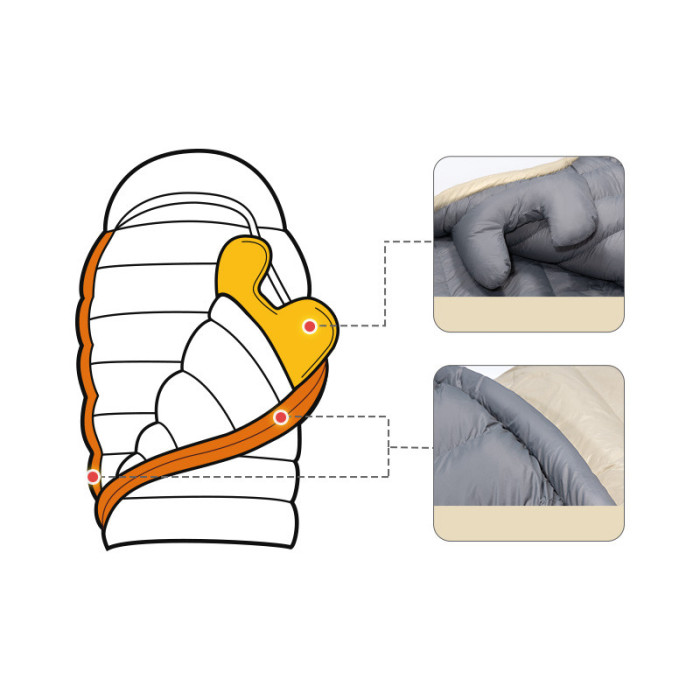 Спальный мешок с натуральным пухом Naturehike NH22YD001, бежевый  