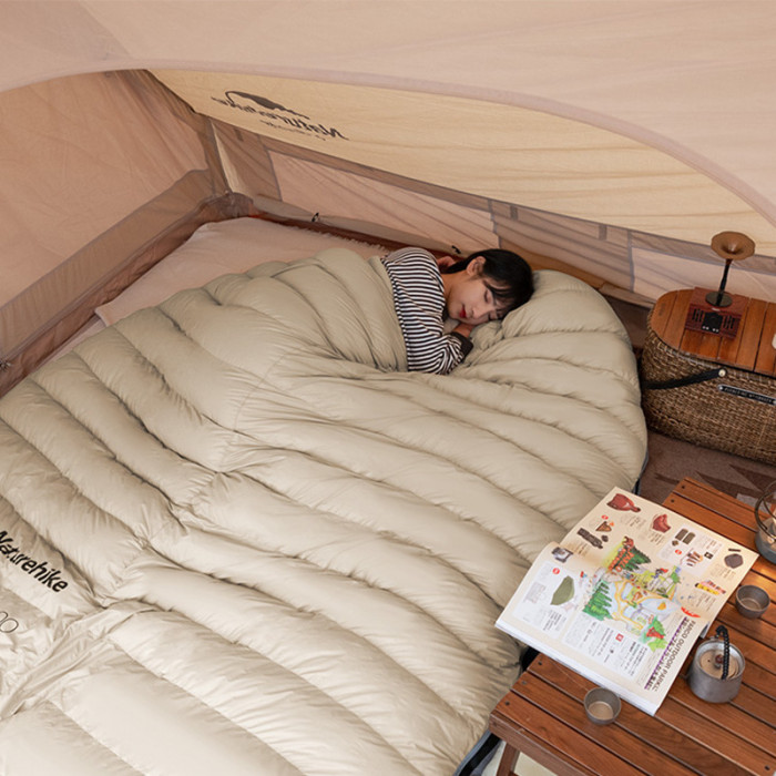 Спальный мешок с натуральным пухом Naturehike NH22YD001, бежевый  