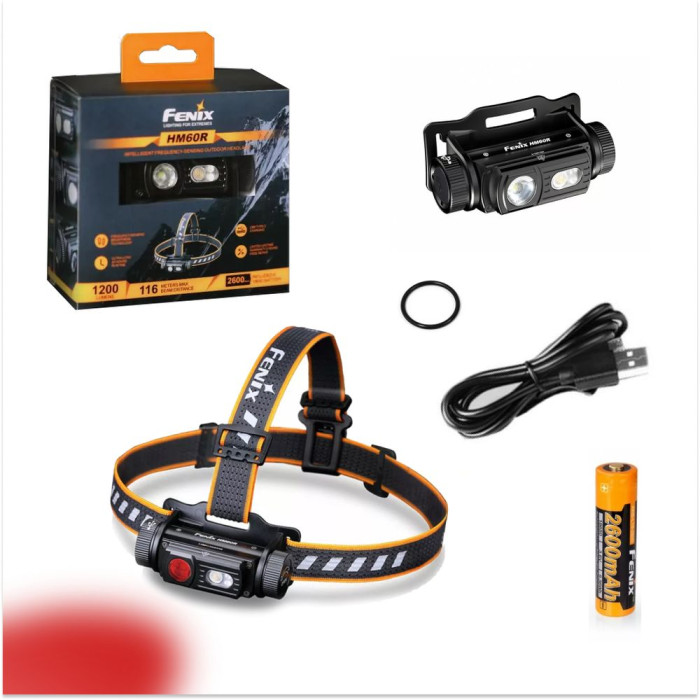Фонарь налобный Fenix HM60R (повреждена упаковка / без упаковки)  