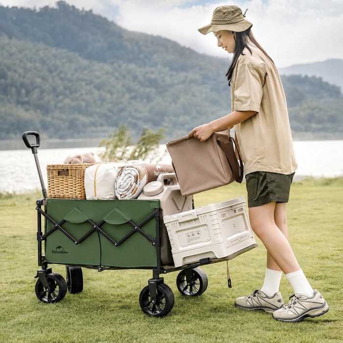 Тележка туристическая складная Naturehike Light CNK2350JJ012, 100+50 л, зеленый  