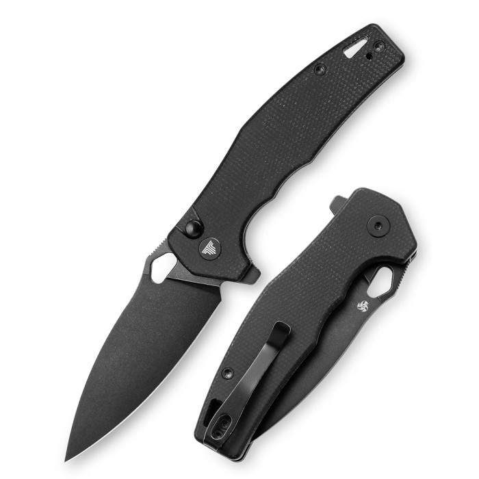 Нож Trivisa Corvus-04B, 14C28N, Микарта, Черный (TY20-BM-14)  