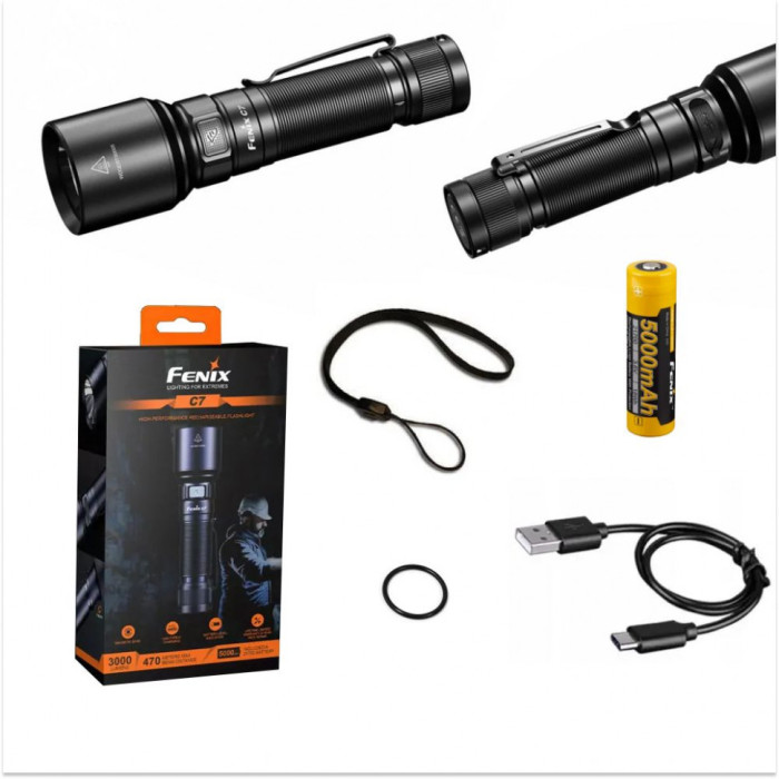 Фонарь ручной Fenix C7 (Открытая упаковка / сколы и потертости / восстановление межконтактных соединений)  