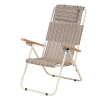 Складное кресло-шезлонг Vitan Ясень, d 20мм (текстилен бежевая полоса)