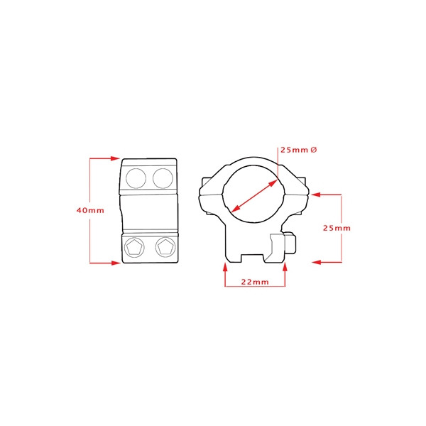 Кольца Hawke Matchmount 1"/9-11mm/Low  