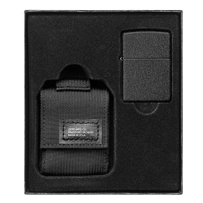 Зажигалка Zippo Blk Crackle Ltr Tactical Pouch Black GS (49402)