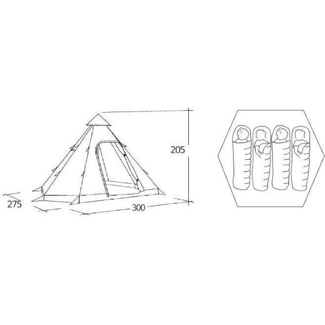 Палатка Summit Hydrahalt Tipi 4P Green  