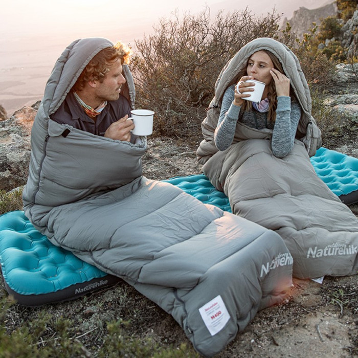 Спальный мешок с капюшоном Naturehike M300 NH20MSD02, зеленый, правый  