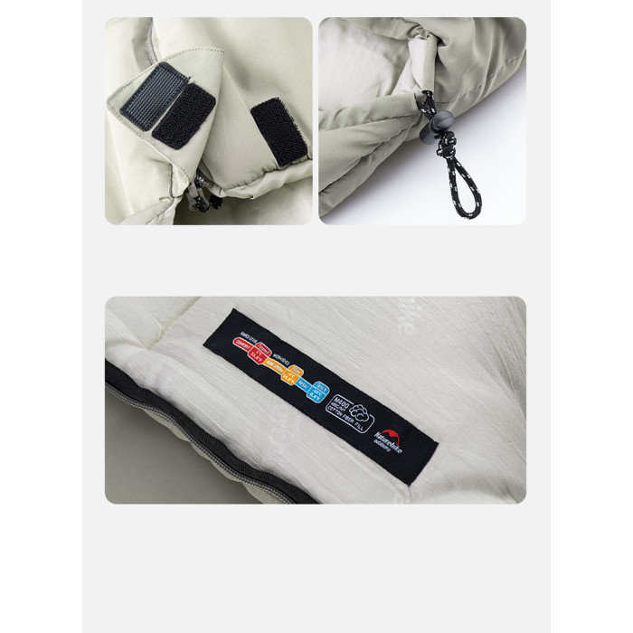 Спальный мешок с капюшоном Naturehike M300 NH20MSD02, зеленый, правый  
