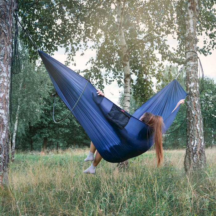 Гамак с дугами без опрокидывания Naturehike NH22DC008, темно-синий  