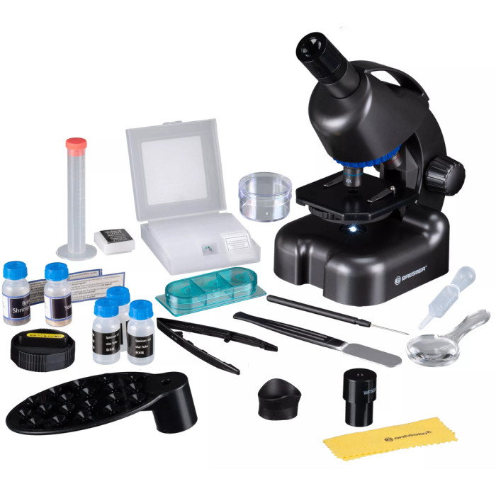 Микроскоп Bresser Junior CM-04 100x-900x Black с набором для опытов и адаптером для смартфона (14951) (931504)  