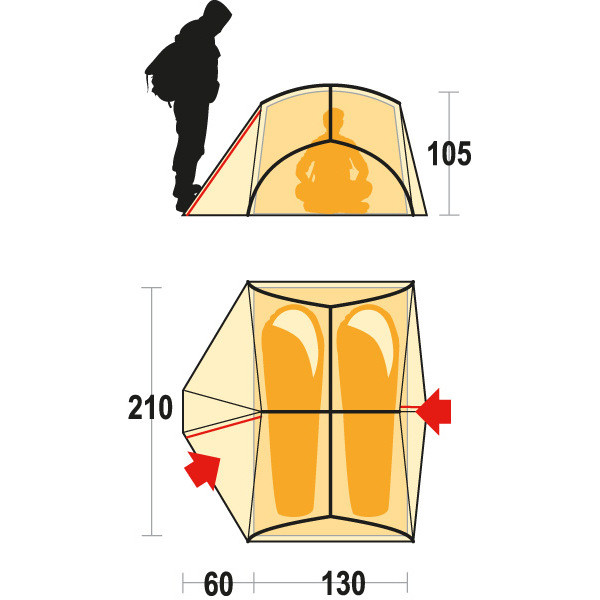 Палатка Ferrino Pumori 2 (4000) оранжевый  